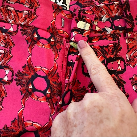 M Missoni Women’s Designer Luxury Cotton Silk Hot Pink Maximalist Pattern Pants - Picture 9 of 13